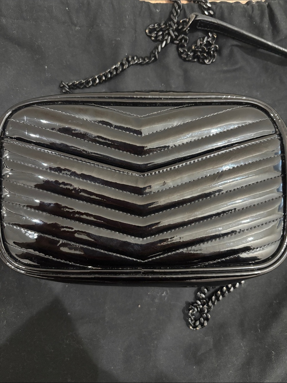 Saint Laurent Glossy Black Quilted Camera Crossbody - Picture 2 of 6